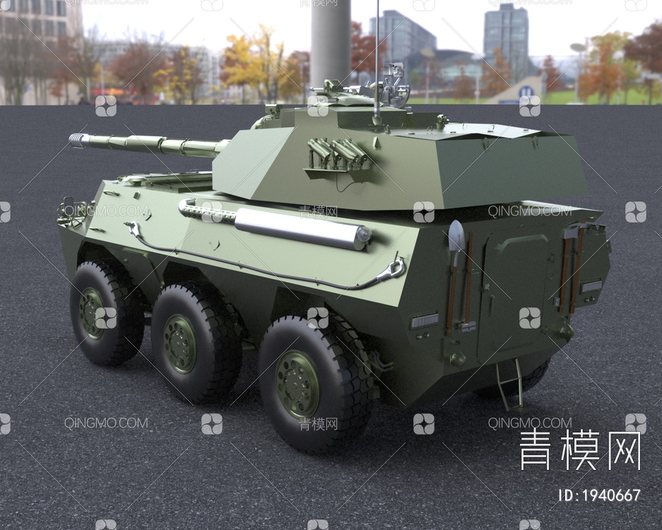 105毫米轮式坦克歼击车3D模型下载【ID:1940667】