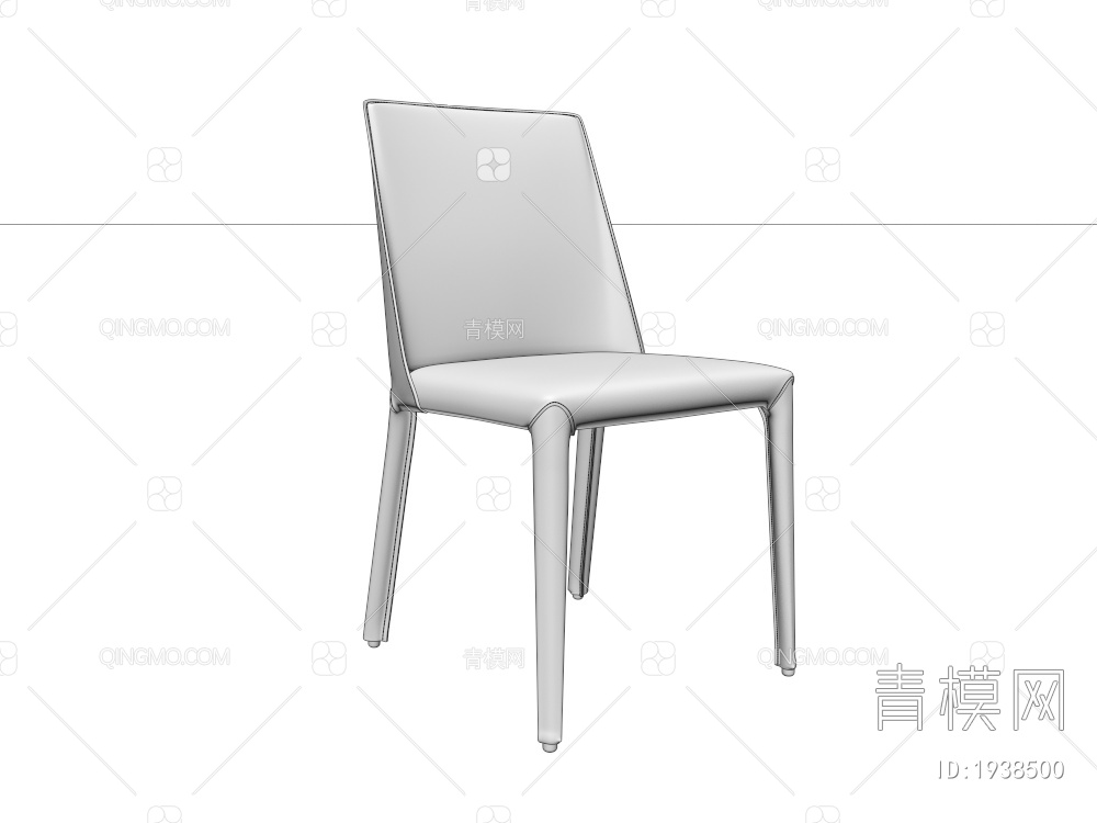 棕色皮革餐椅3D模型下载【ID:1938500】