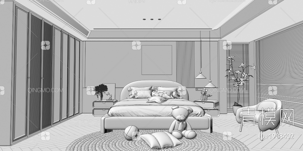 卧室3D模型下载【ID:1938402】
