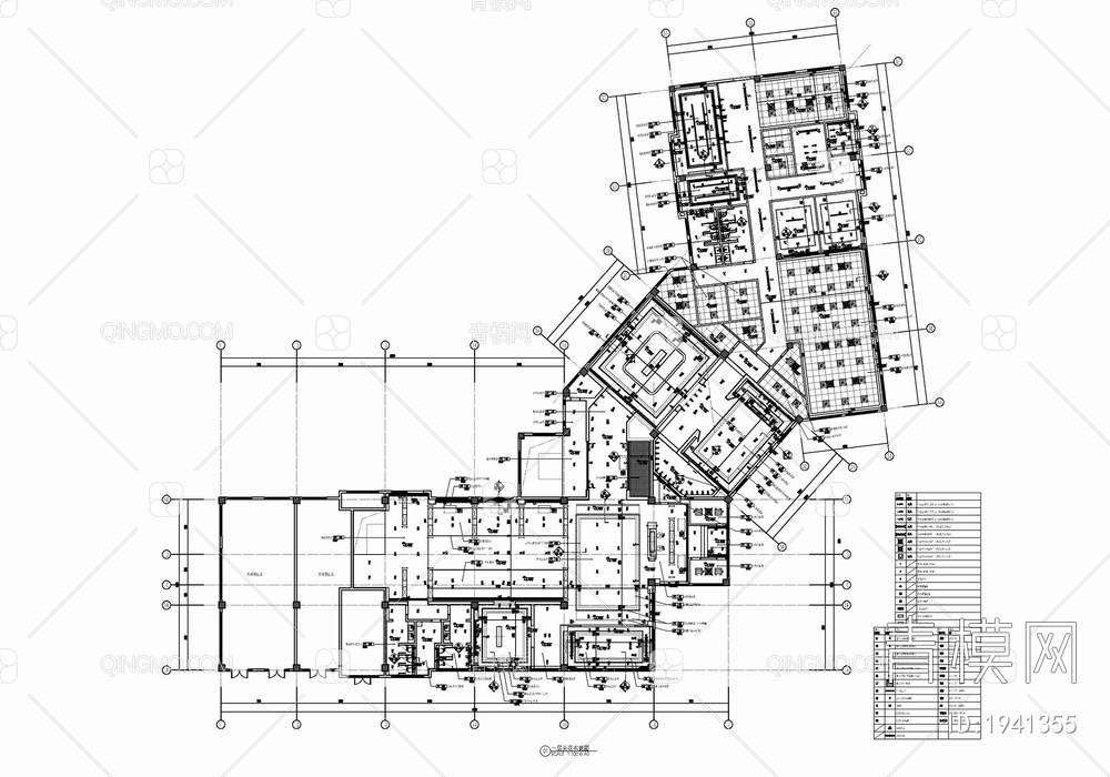 1500㎡售楼处及办公室施工图 销售中心 营销中心  售楼部 办公室【ID:1941355】