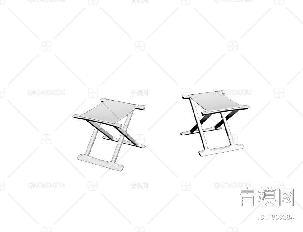 实木马扎凳 折叠凳3D模型下载【ID:1939384】