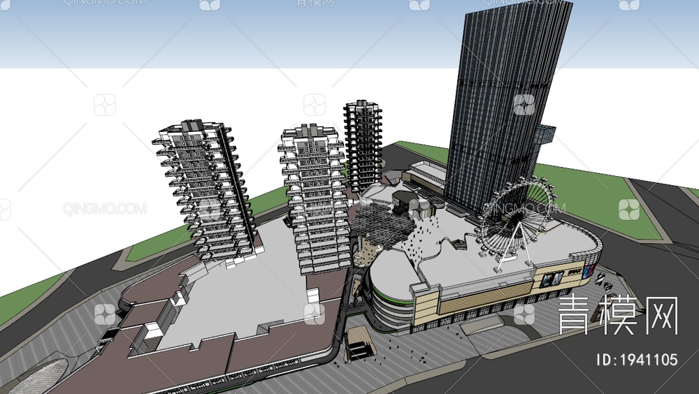 商业综合体SU模型下载【ID:1941105】