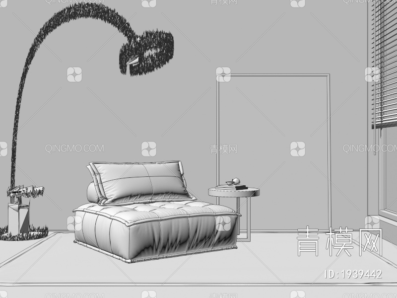 单人沙发3D模型下载【ID:1939442】