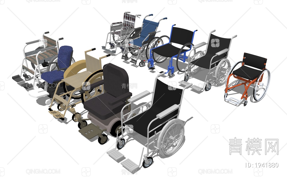自动轮椅SU模型下载【ID:1941880】