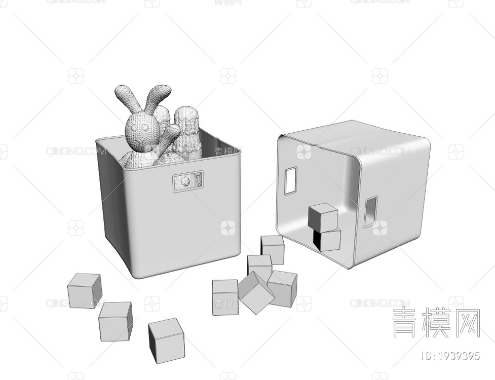 儿童玩具收纳盒3D模型下载【ID:1939395】