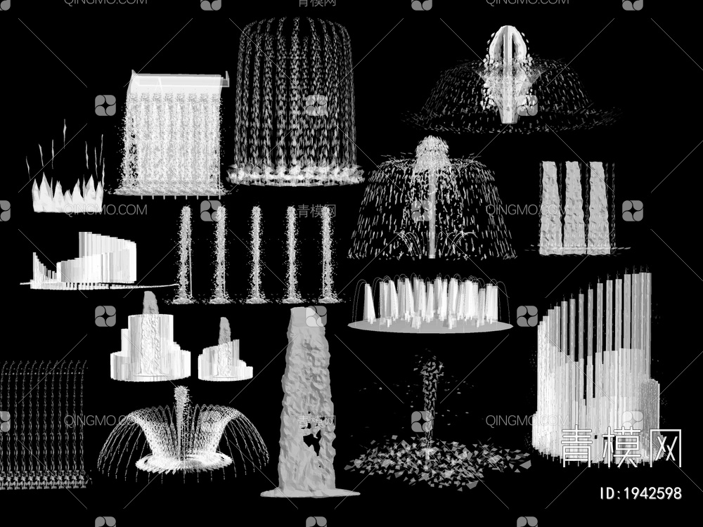 喷泉SU模型下载【ID:1942598】