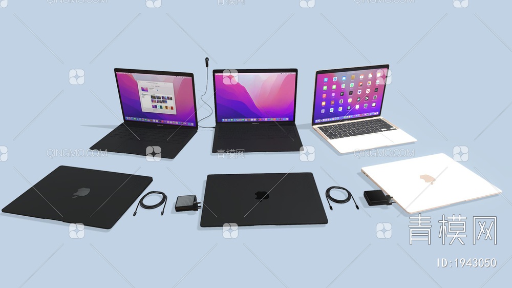 MacBook Air 苹果笔记本电脑SU模型下载【ID:1943050】