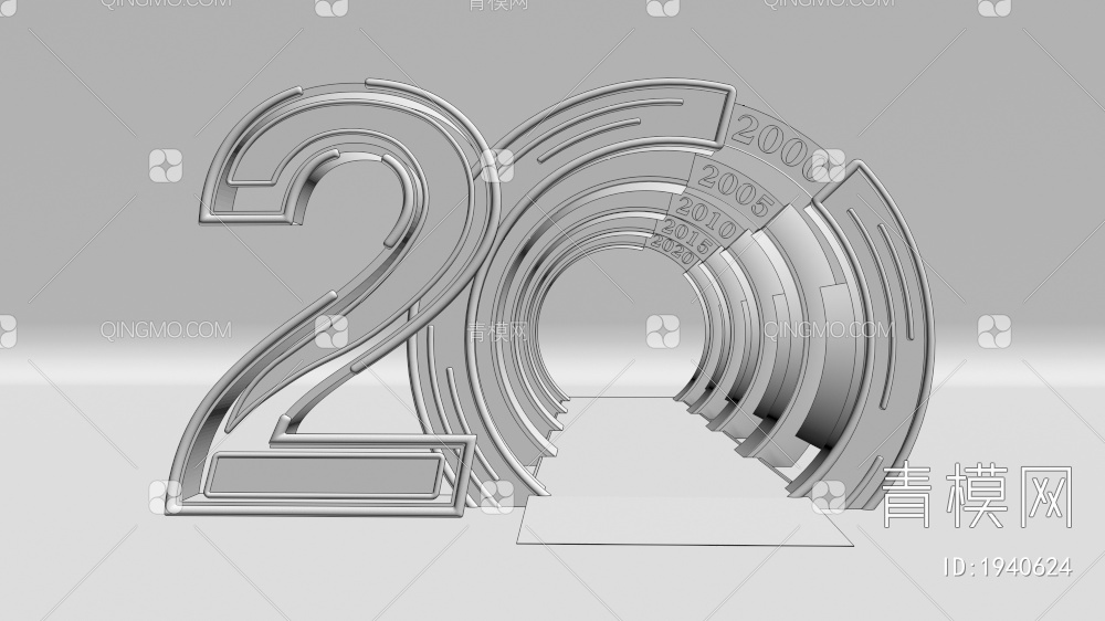 20年庆典门头历程通道3D模型下载【ID:1940624】