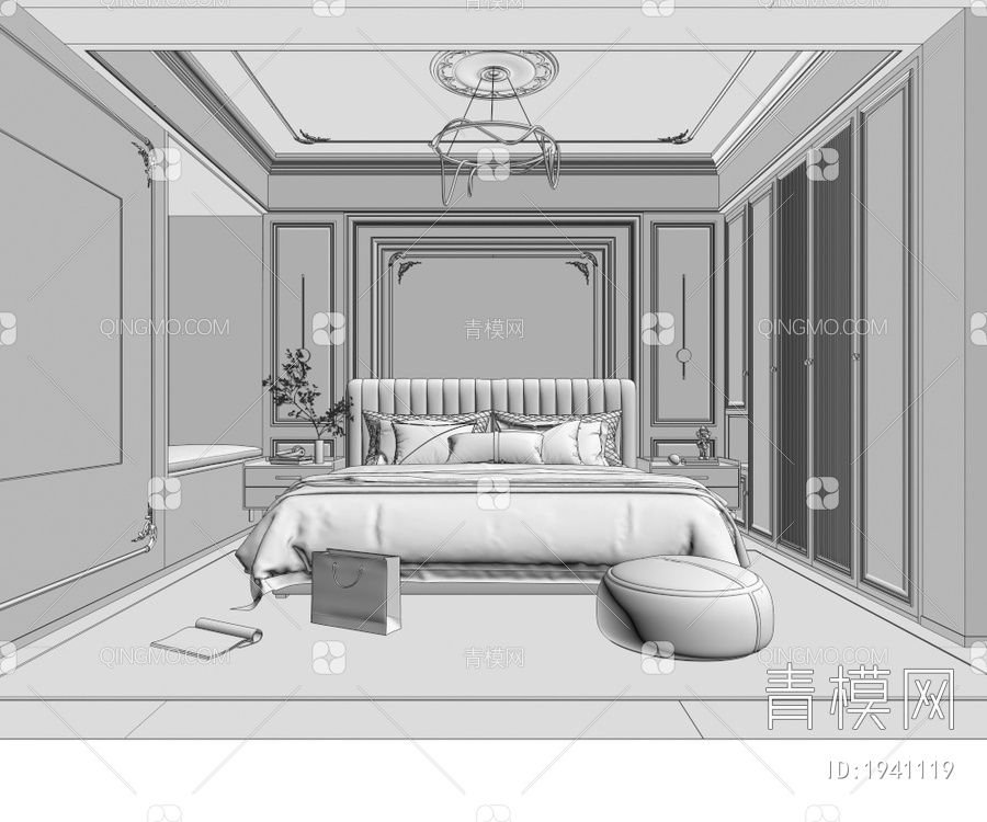 家居卧室3D模型下载【ID:1941119】