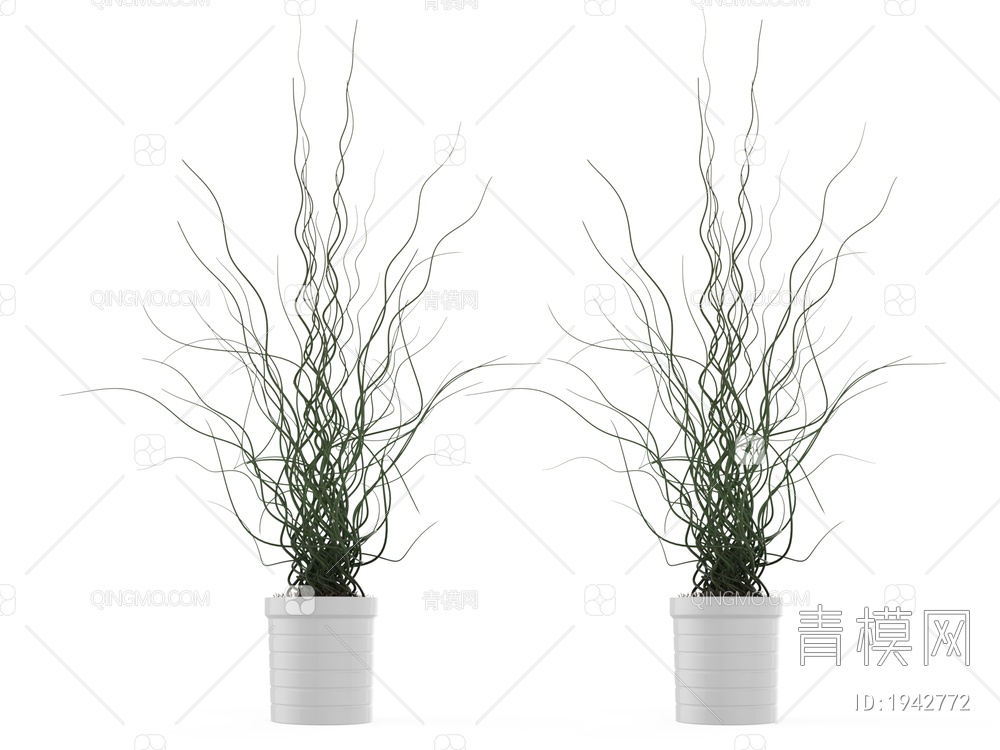 绿色植物 盆栽树枝3D模型下载【ID:1942772】
