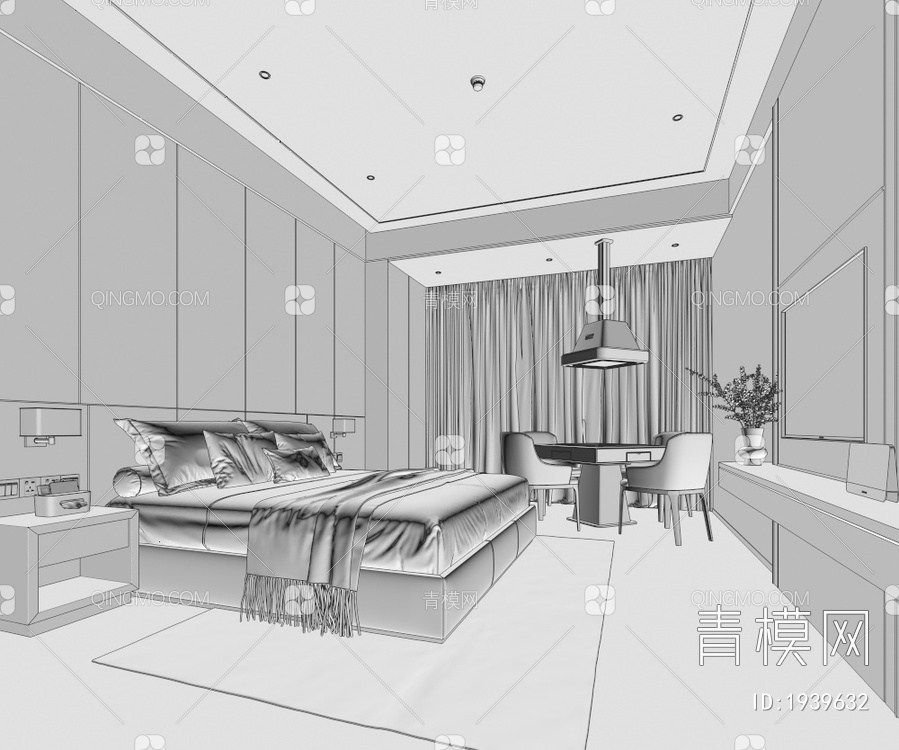 酒店客房3D模型下载【ID:1939632】