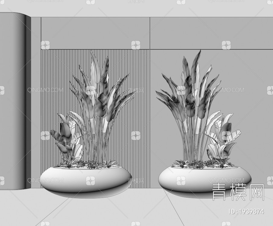 时尚植物 装饰植物 盆栽3D模型下载【ID:1939874】