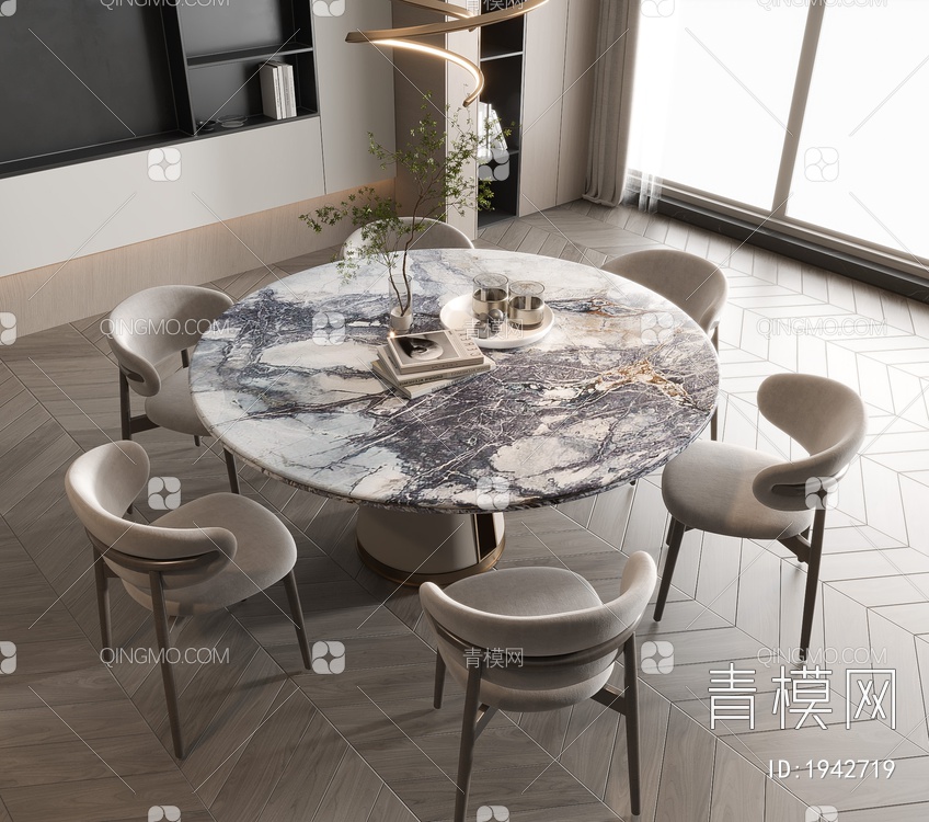餐桌椅 办公桌椅 酒吧餐桌椅 咖啡厅餐桌椅 会议室餐桌椅3D模型下载【ID:1942719】