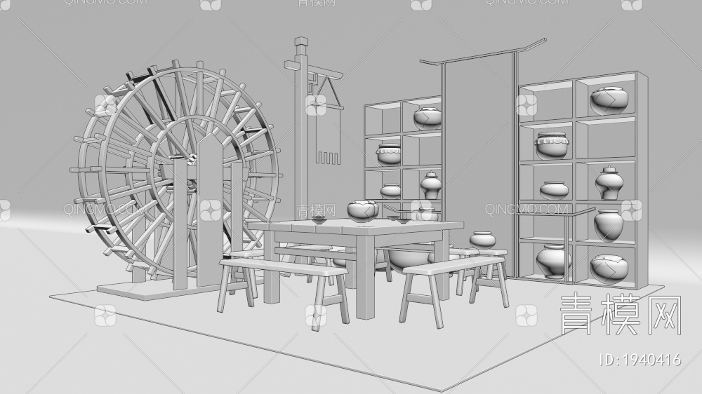 互动展酒区3D模型下载【ID:1940416】