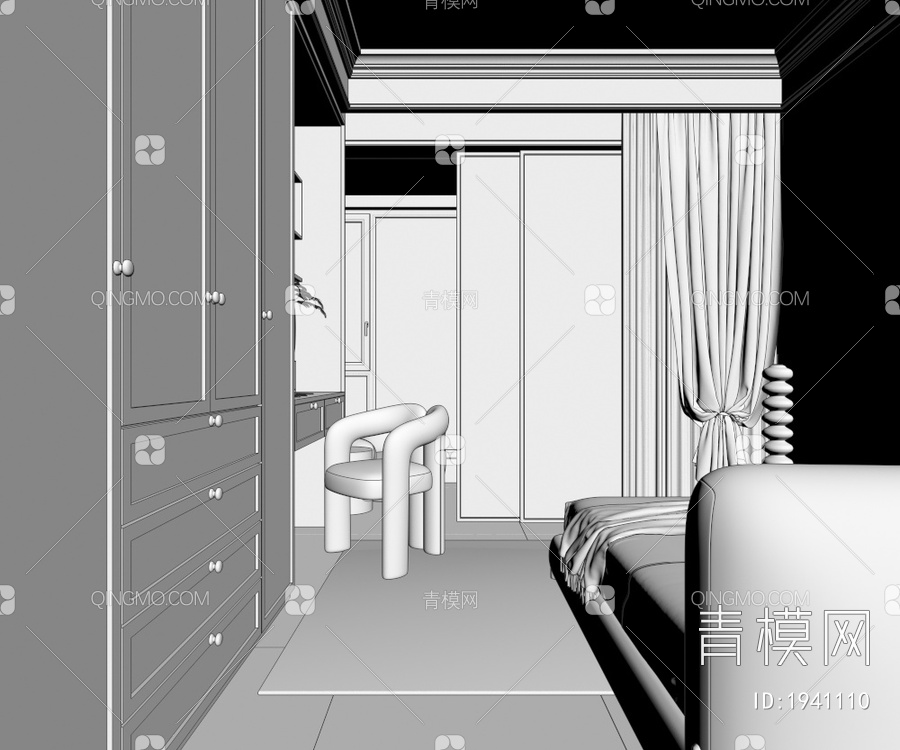 家居卧室3D模型下载【ID:1941110】
