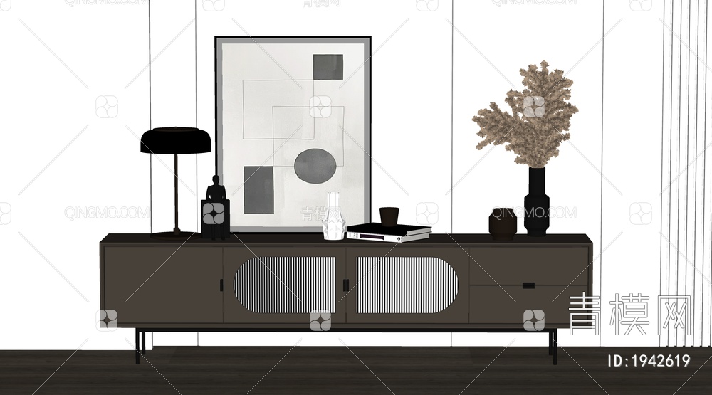 电视柜 电视柜SU模型下载【ID:1942619】