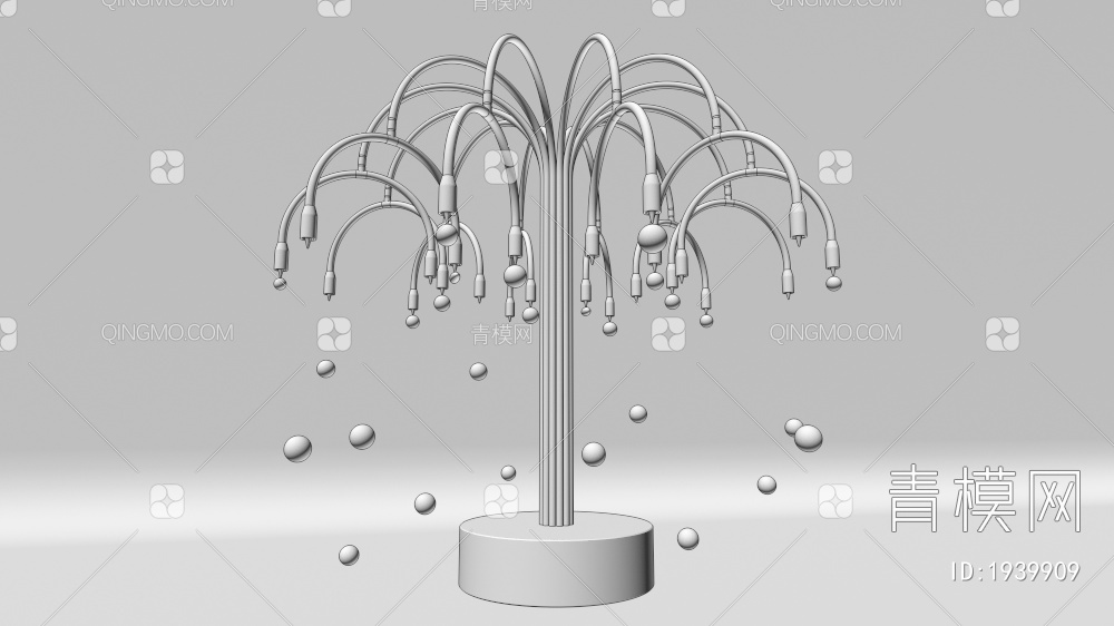 美陈烟泡树3D模型下载【ID:1939909】