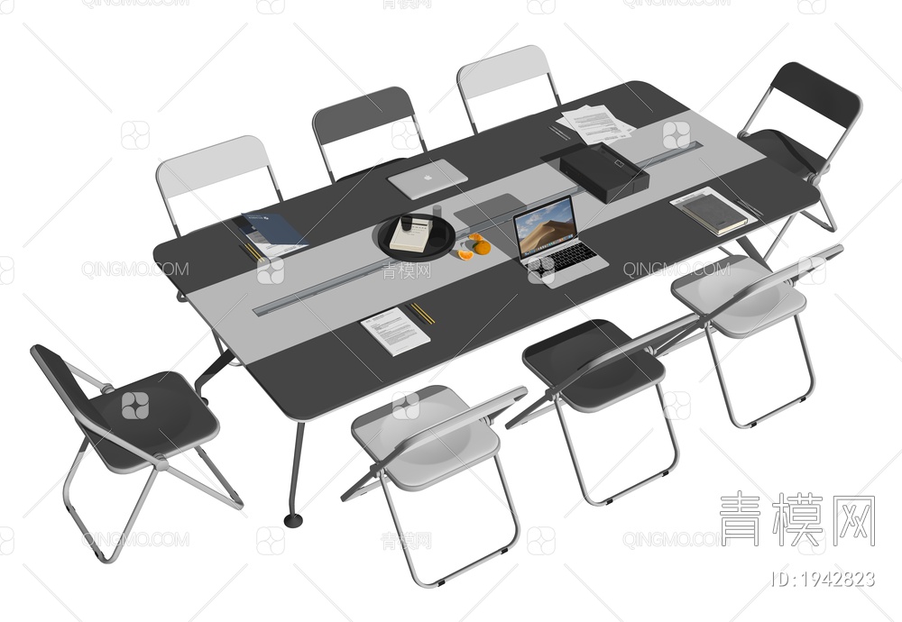 会议桌椅组合SU模型下载【ID:1942823】