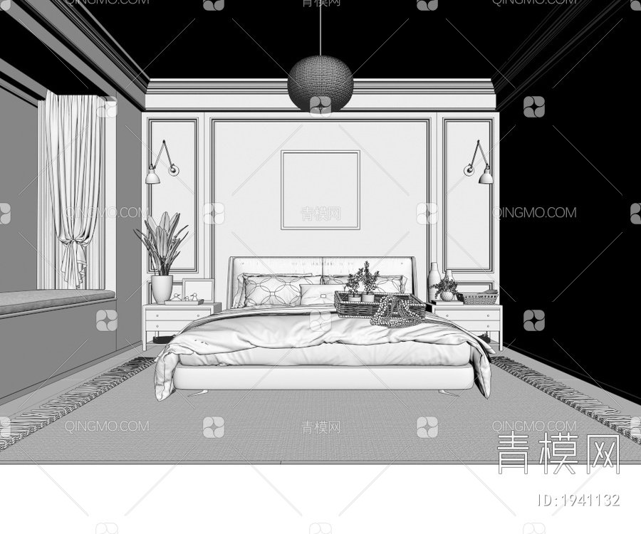 家居卧室3D模型下载【ID:1941132】