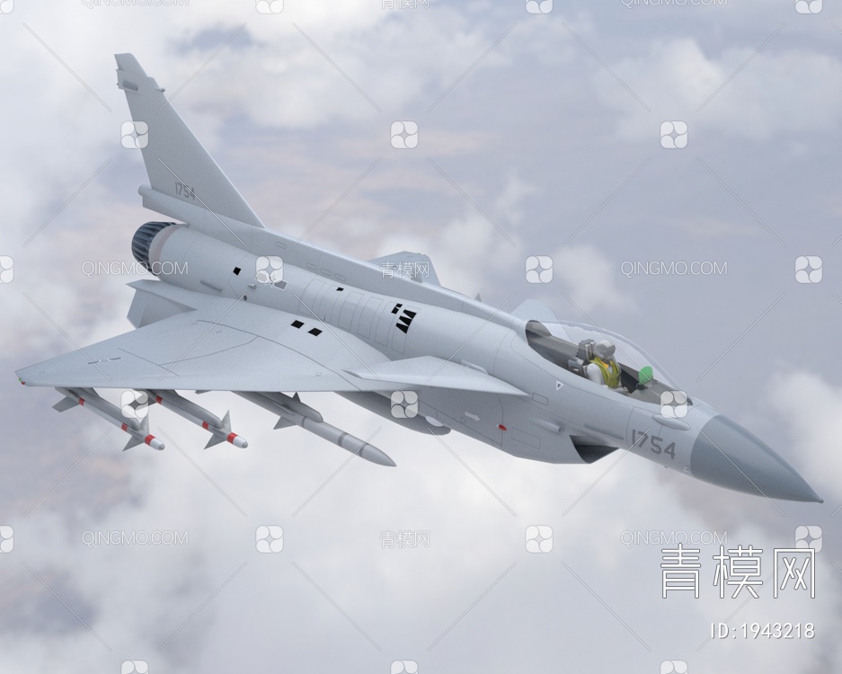 中国歼10猛龙单座单发第三代战斗机3D模型下载【ID:1943218】