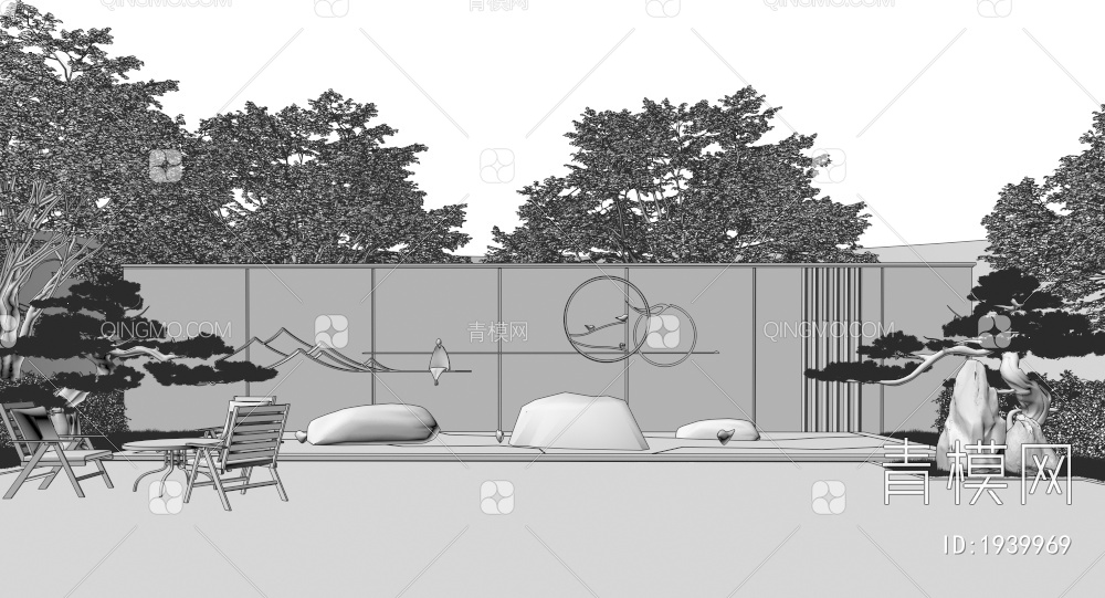 庭院景墙3D模型下载【ID:1939969】