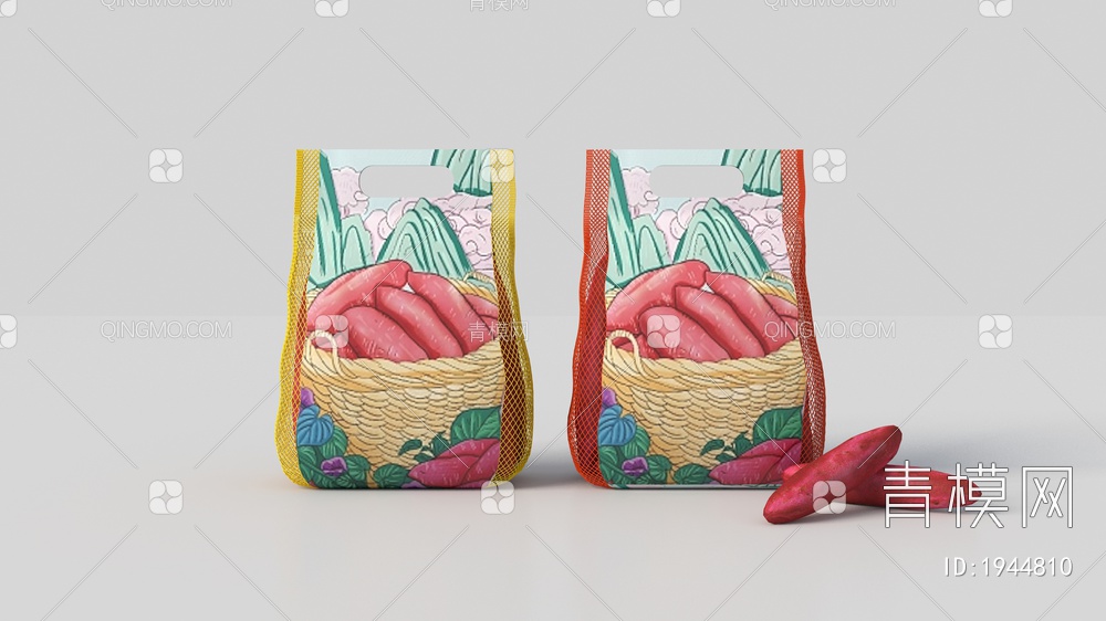 红薯包装3D模型下载【ID:1944810】