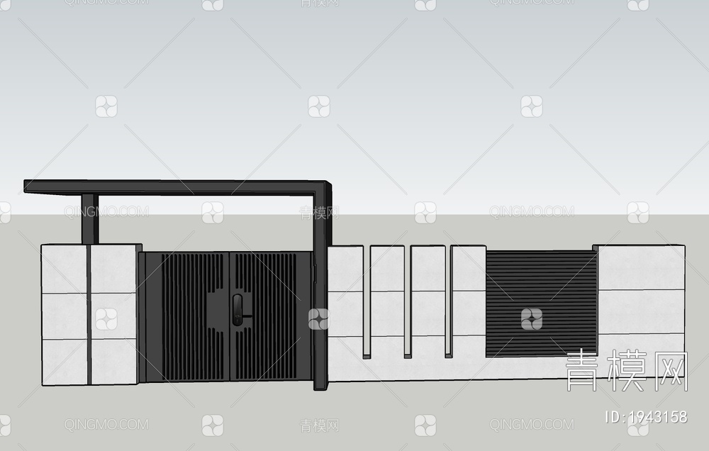 庭院入口大门SU模型下载【ID:1943158】