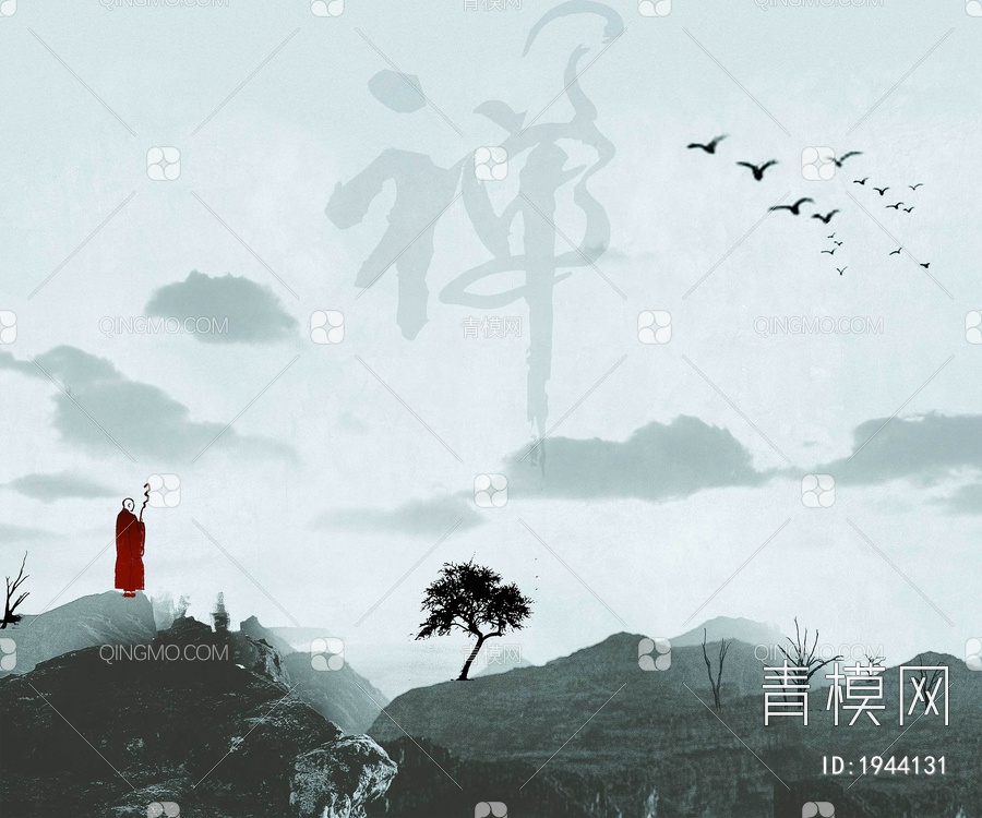 中式壁纸贴图下载【ID:1944131】