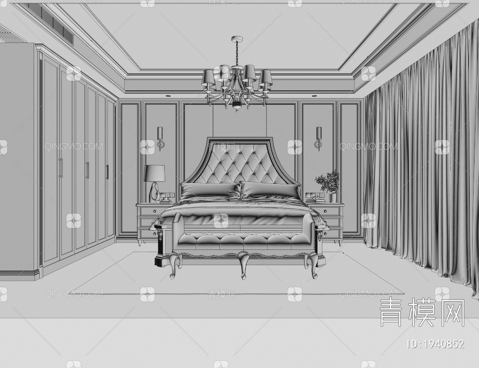 家居卧室3D模型下载【ID:1940852】