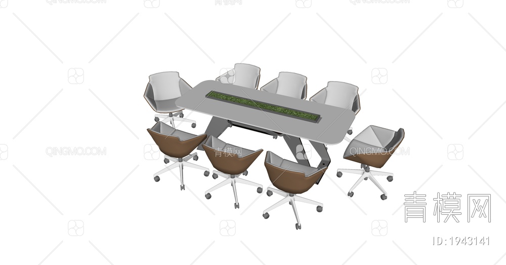 会议桌椅SU模型下载【ID:1943141】