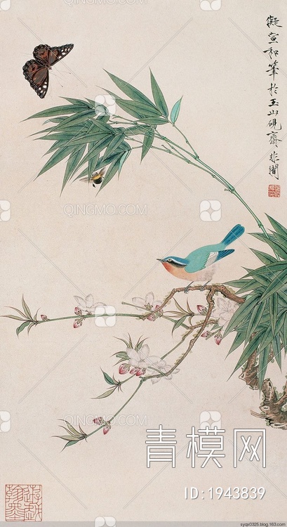 中式花鸟装饰画贴图下载【ID:1943839】