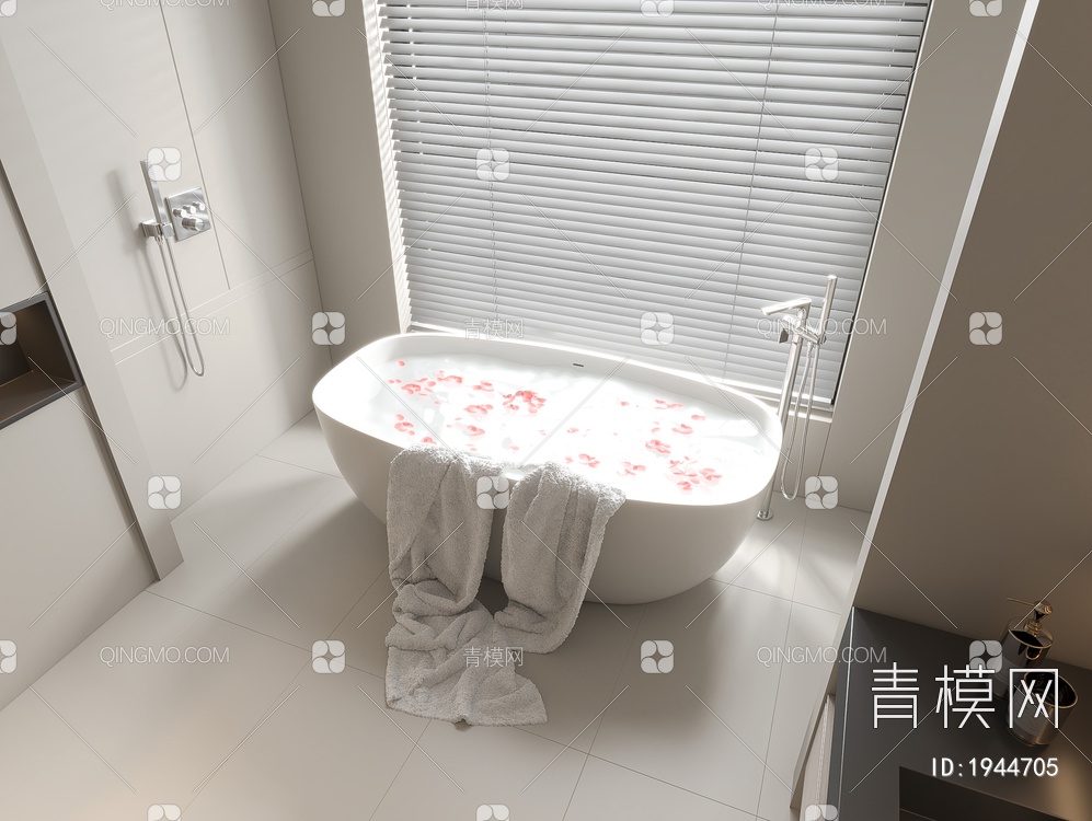 浴缸 花洒 浴室柜 卫生间3D模型下载【ID:1944705】