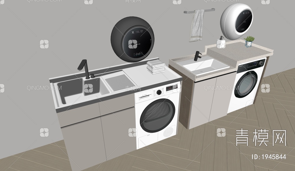 洗衣机柜SU模型下载【ID:1945844】
