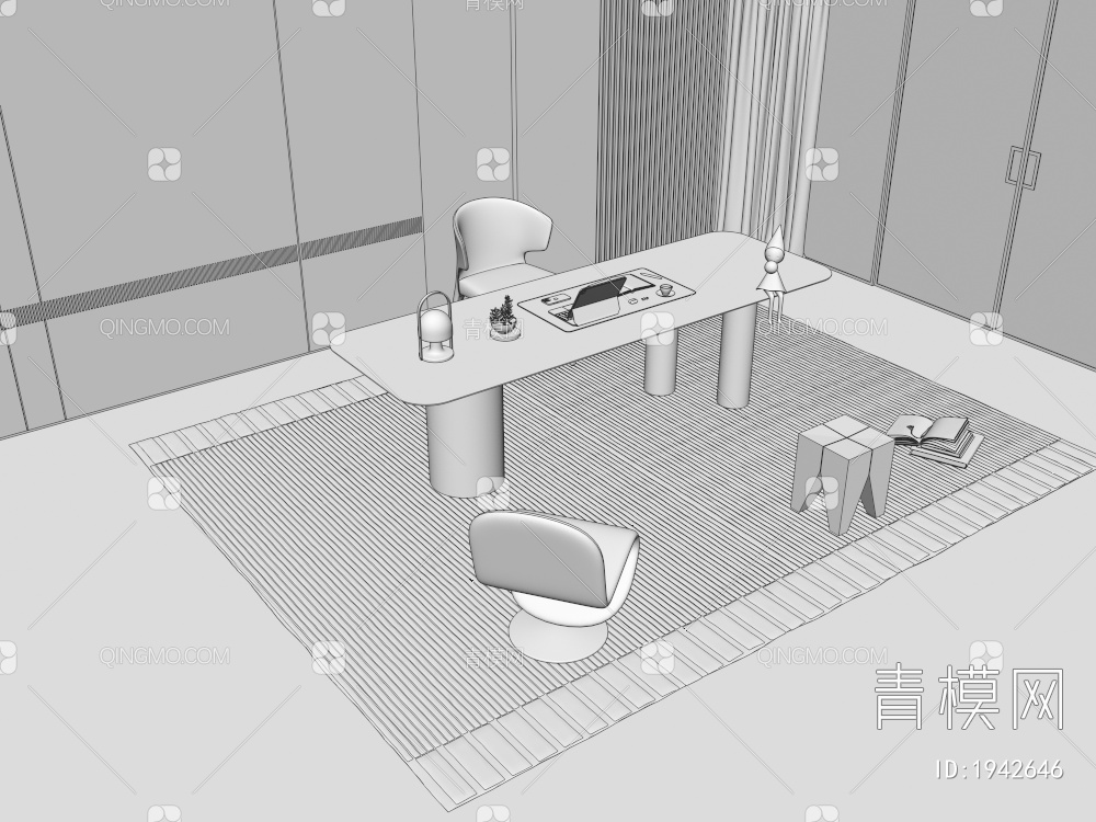 书桌椅3D模型下载【ID:1942646】