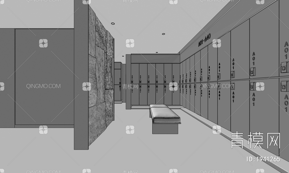 洗浴中心更衣室3D模型下载【ID:1941265】