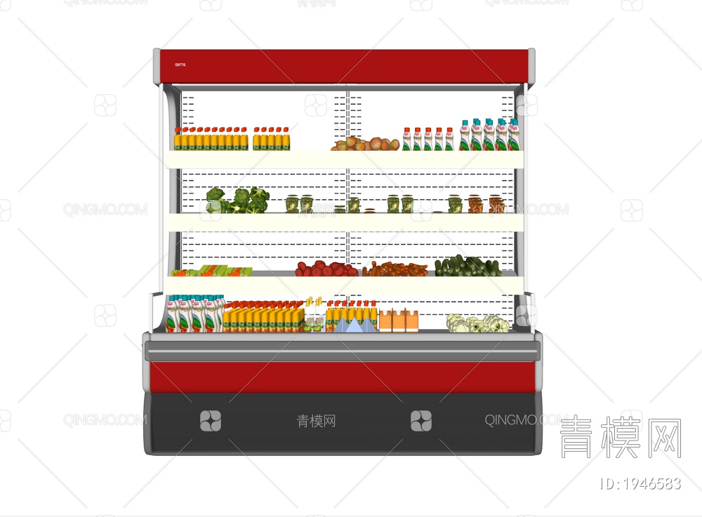 超市冰柜货架SU模型下载【ID:1946583】