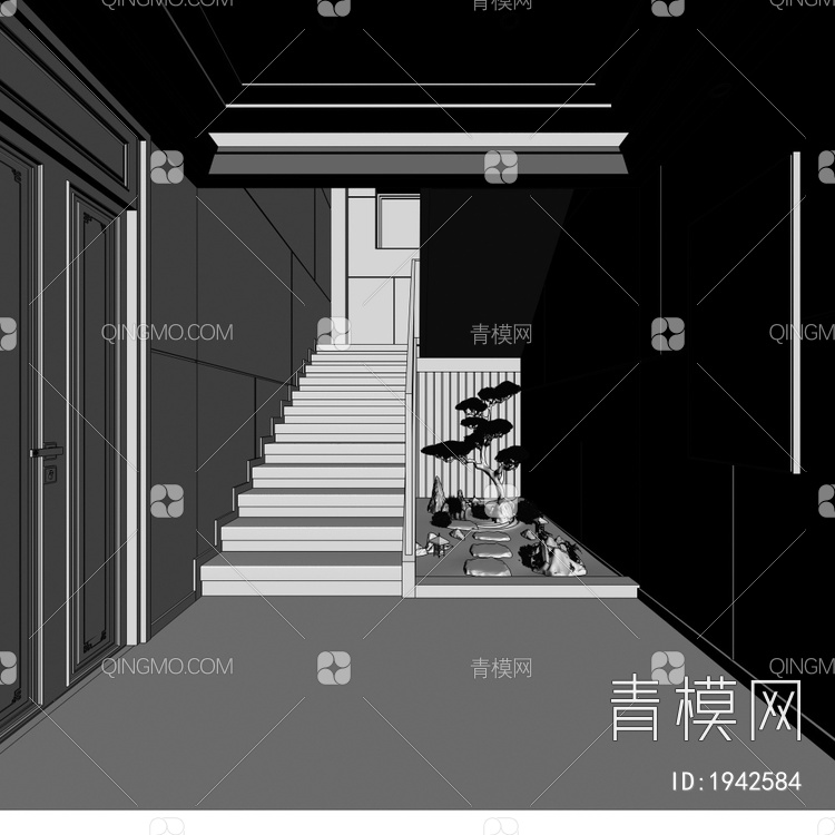 楼梯间 玄关3D模型下载【ID:1942584】