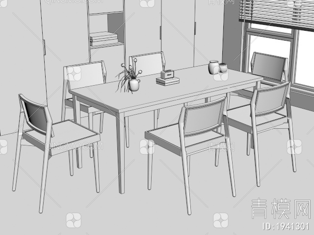 餐桌椅组合3D模型下载【ID:1941301】