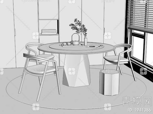 餐桌椅组合3D模型下载【ID:1941386】