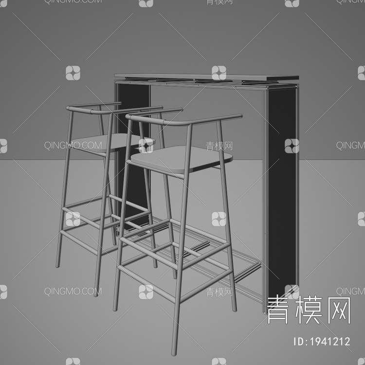 桌椅组合3D模型下载【ID:1941212】