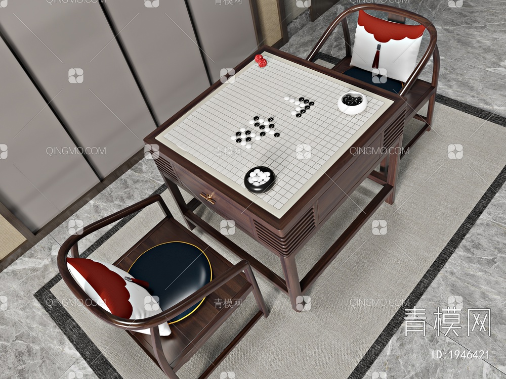 围棋桌3D模型下载【ID:1946421】