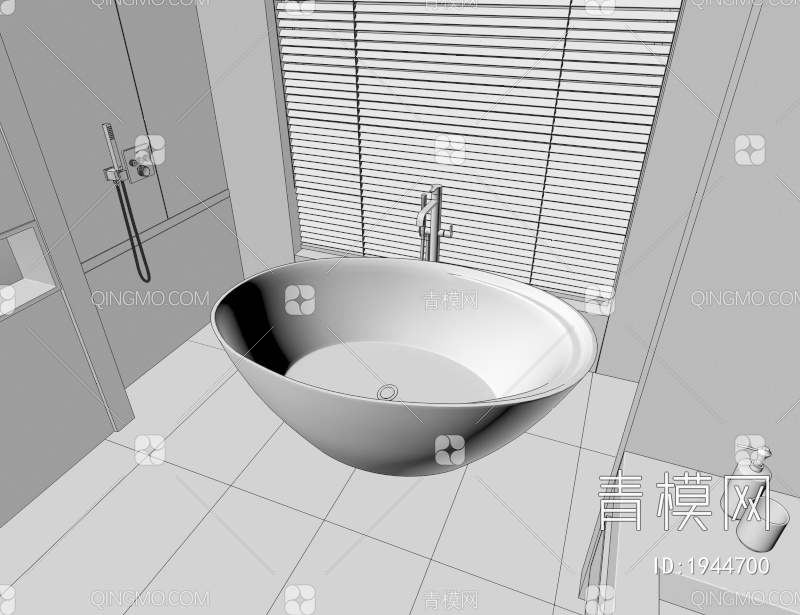浴缸 花洒 浴室柜 卫生间3D模型下载【ID:1944700】