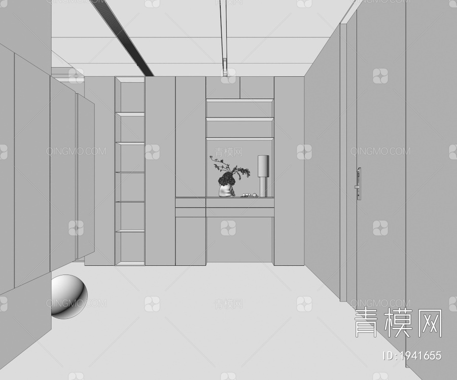 【玄关柜,组合柜,玄关3D模型】-现代VR有灯光有贴图MAX2016玄关柜,组合柜,玄关3d模型下载-ID1941655-免费3Dmax模型库 ...