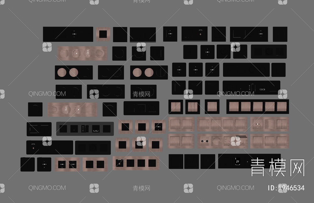 开关插座组合SU模型下载【ID:1946534】