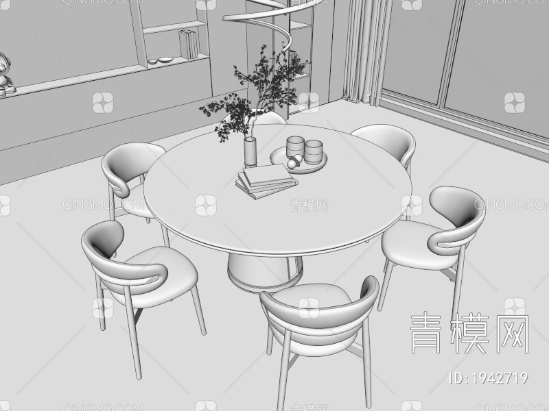 餐桌椅 办公桌椅 酒吧餐桌椅 咖啡厅餐桌椅 会议室餐桌椅3D模型下载【ID:1942719】