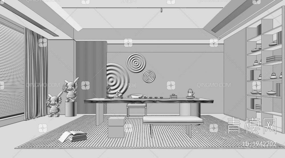 茶室，书房3D模型下载【ID:1942202】