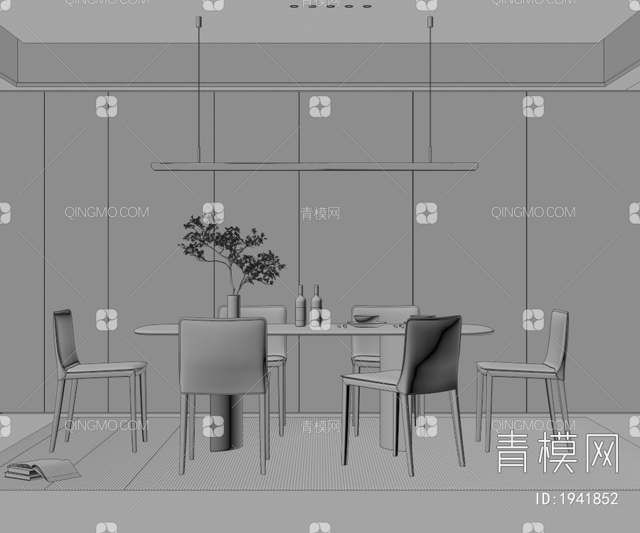 餐桌椅组合3D模型下载【ID:1941852】