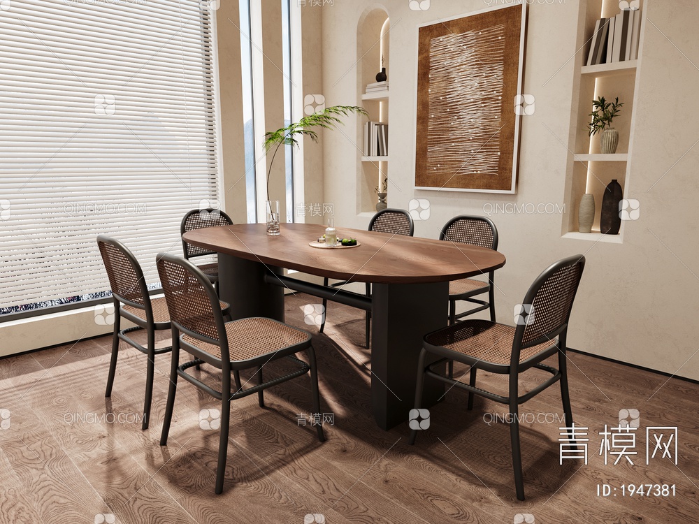 餐桌椅组合3D模型下载【ID:1947381】