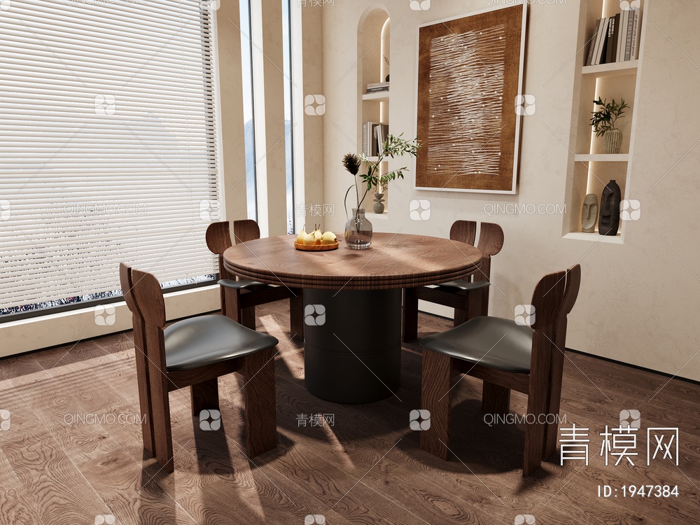 餐桌椅组合3D模型下载【ID:1947384】
