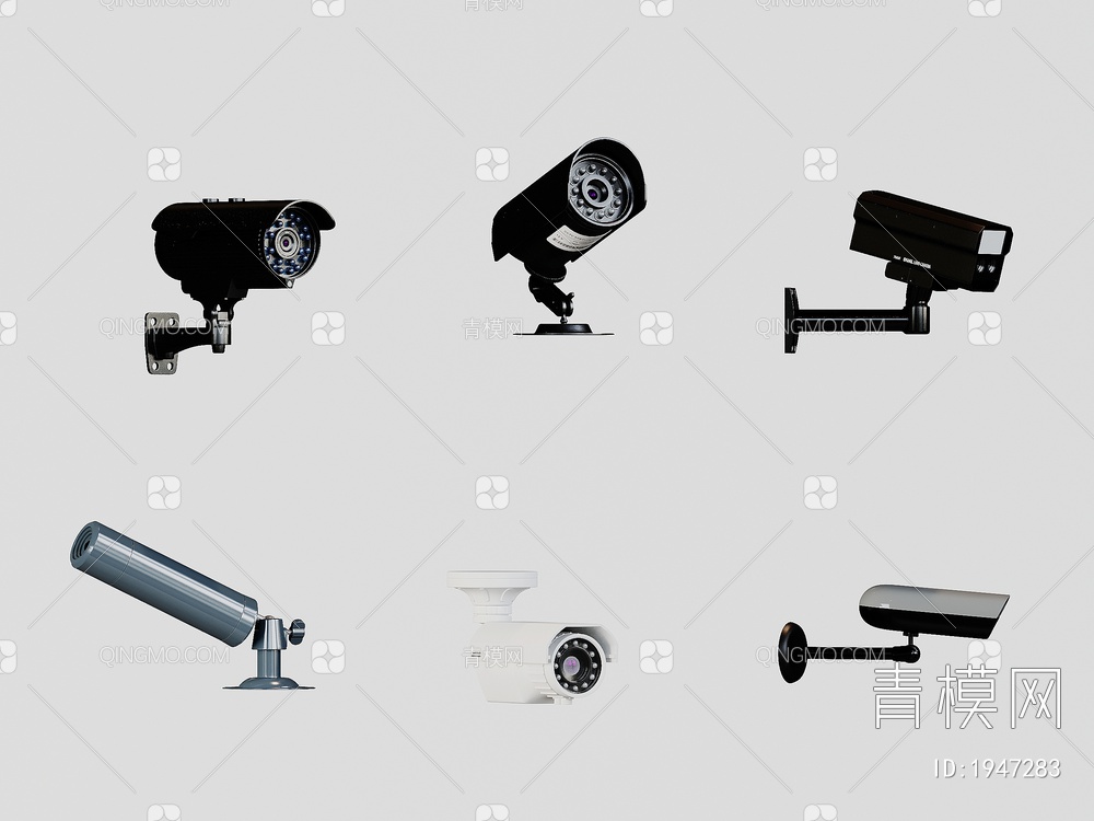 监控设备，摄像头，智能摄像头，探头3D模型下载【ID:1947283】